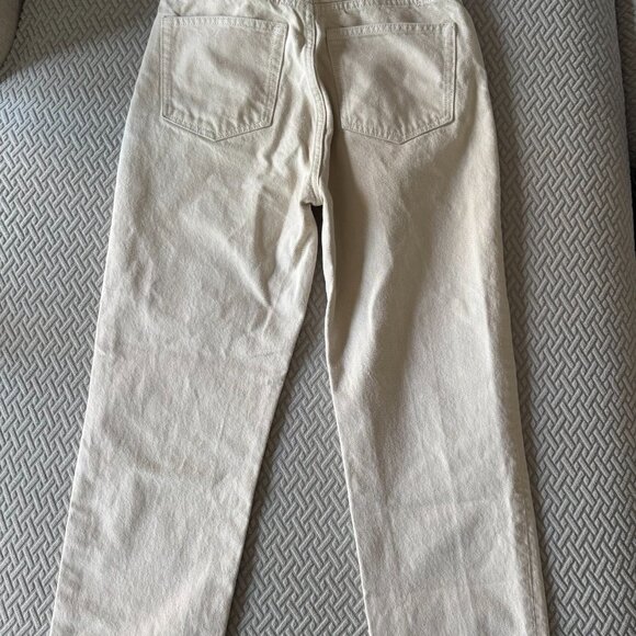 Reformation Cynthia Belted High Rise Straight Jeans - 27 - Bone - Picture 5 of 8